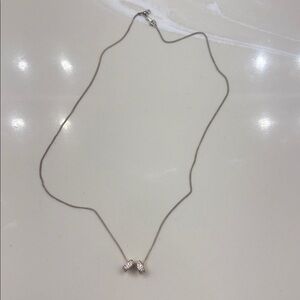 Chic Silver Two-Tone Necklace with Crystal Accents